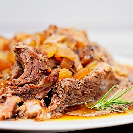 Balsamic Onion Roast Beef - Recipe photo by theclutchguide