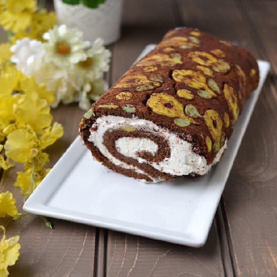 Patterned Swiss Roll Cake - Recipe photo by Pavani