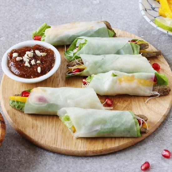 2-Way Beef Mango Wraps - Recipe photo by Beela