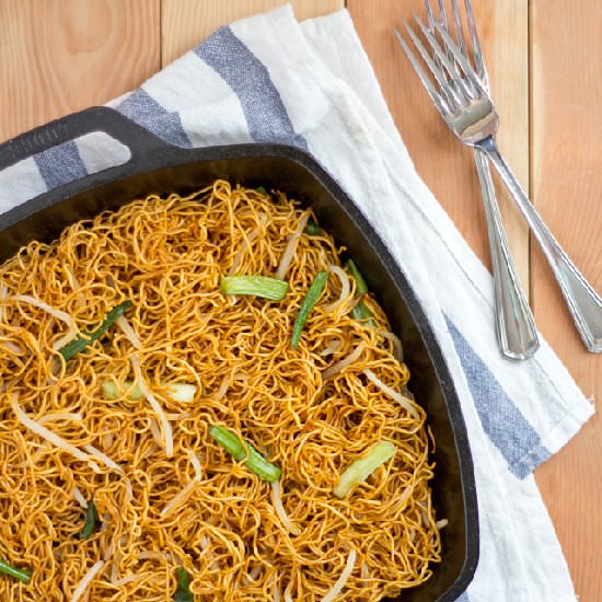 Pan-fried Noodles with Soy Sauce - Recipe photo by SaucySpatula