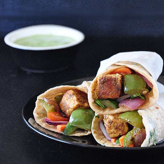 Paneer Tikka Kathi Roll - Recipe photo by spillthespices