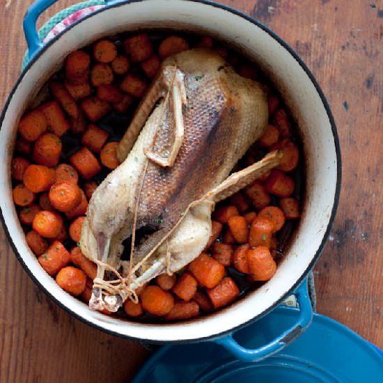 Casserole Roasted Duck with Carrots - Recipe photo by foodsofourlives