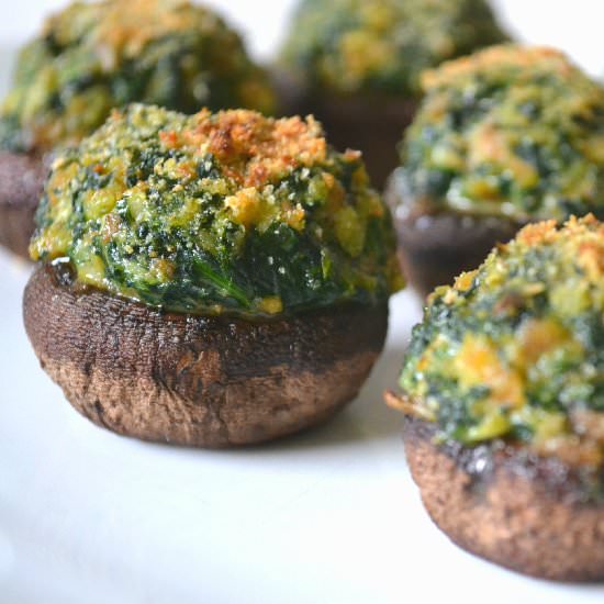 Spinach & Sausage Stuffed Mushrooms - Recipe photo by DelishDlites