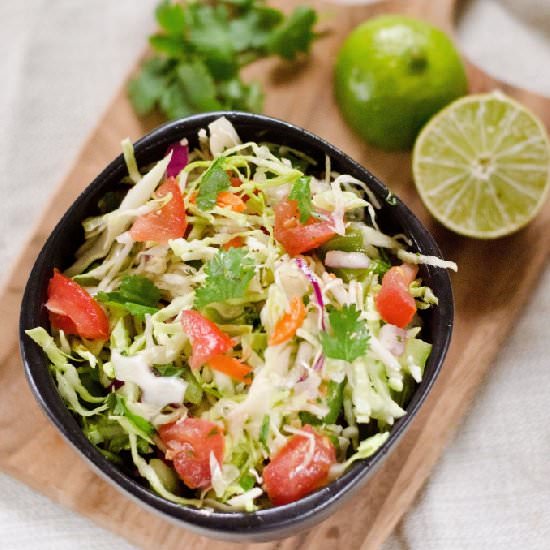 Cilantro Lime Coleslaw - Recipe photo by amykayskitchen