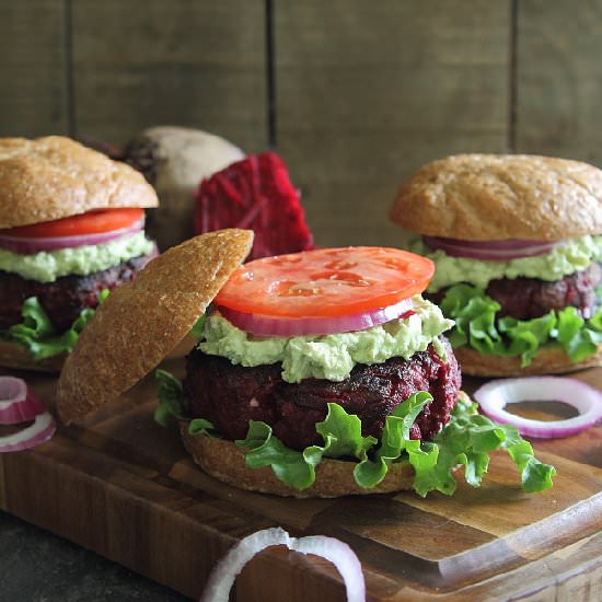 BBQ Beef Beet Burgers - Recipe photo by Running to the Kitchen