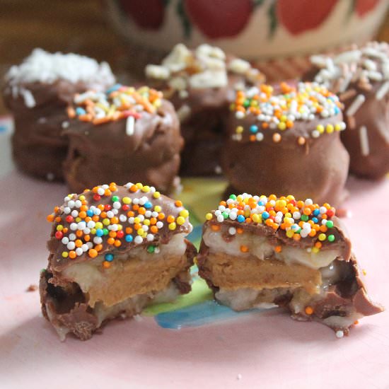 Frozen Peanut Butter & Banana Bites - Recipe photo by myfussyeater