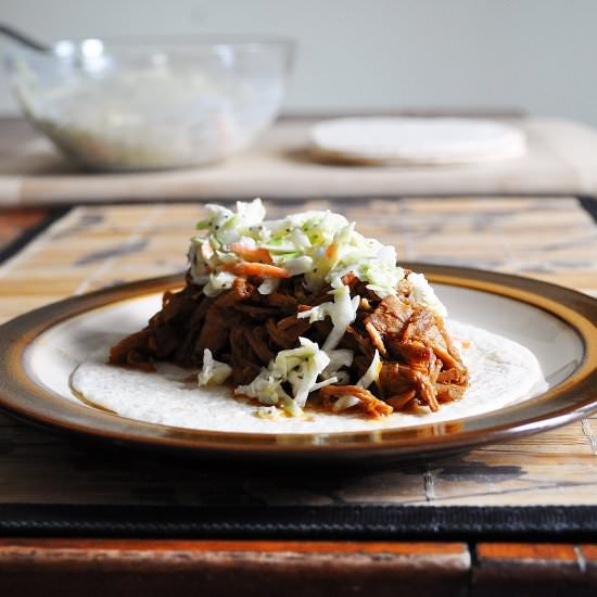 Asian Pork Tacos - Recipe photo by Little B Cooks