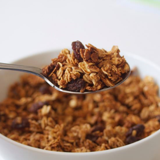 Cinnamon Raisin Spice Granola - Recipe photo by TheGirlWithTheSpatula