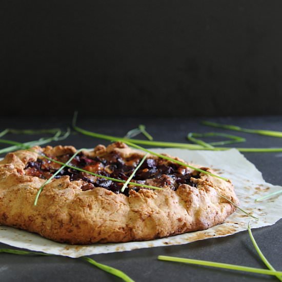 Mushroom Beet Blue Cheese Galette - Recipe photo by Running to the Kitchen