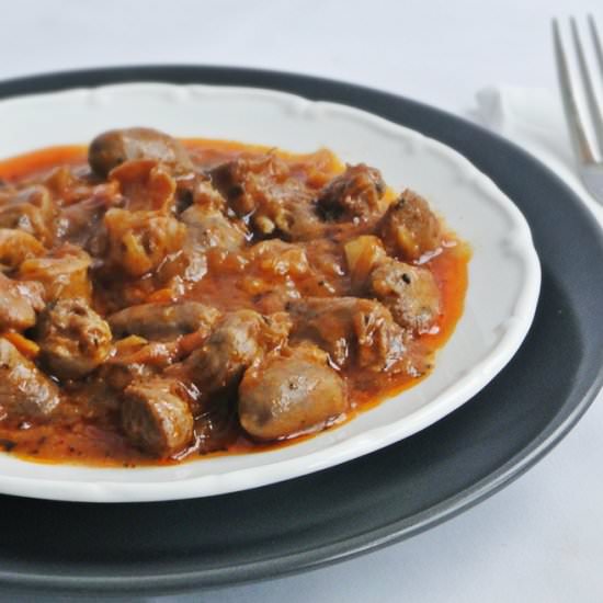 Chicken Gizzards & Hearts in Sauce - Recipe photo by gaby_d