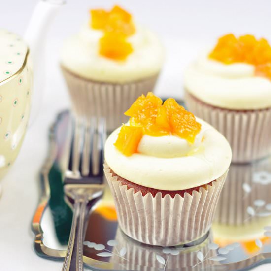 Honey & Peach Cupcakes - Recipe photo by JuniperCakery