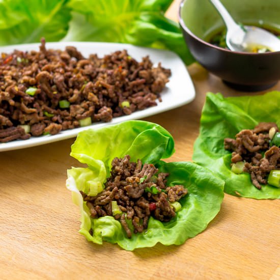 Spicy Asian Lettuce Wraps - Recipe photo by Charlene Chan