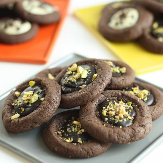 Double Chocolate Thumbprint Cookies - Recipe photo by ScaredyCatKitchen