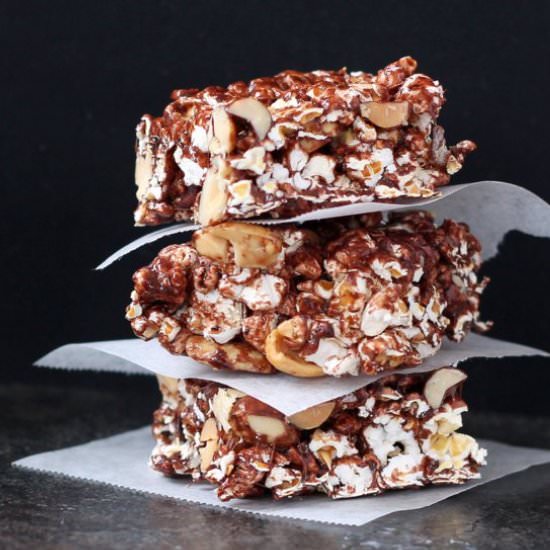Chocolate Marshmallow Popcorn Slice - Recipe photo by thecookspyjamas