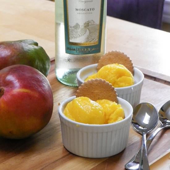 Mango Moscato Sorbet - Recipe photo by webicurean
