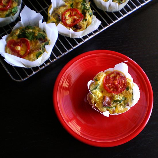 Bacon & Tomato Mini Oven Omelette - Recipe photo by Karen Maginnis
