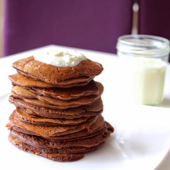 Chocolate Buttermilk Pancakes - Recipe photo by TheGirlWithTheSpatula