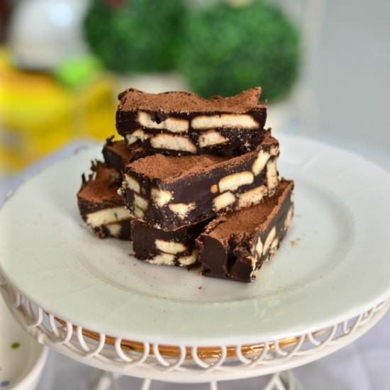 Chocolate Biscuits Slice - Recipe photo by throughthekitchendoor