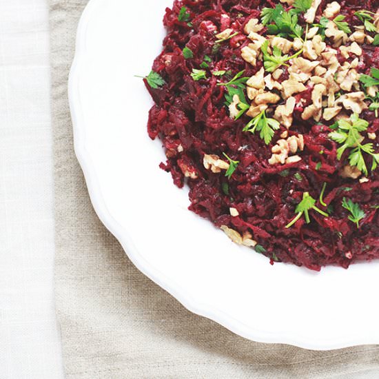 Two Way Beet & Walnut Salad - Recipe photo by FigandHoney