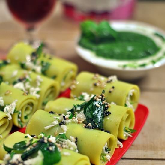 Stuffed Mixed Lentils Khandvi - Recipe photo by pari