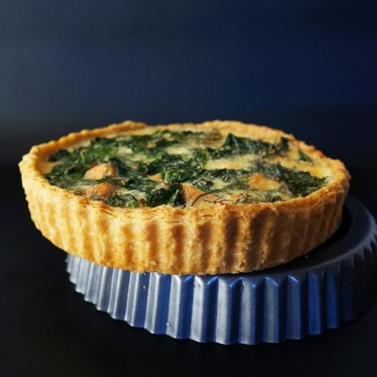 Salmon, Kale and Dill Quiche - Recipe photo by cakeletsanddoilies