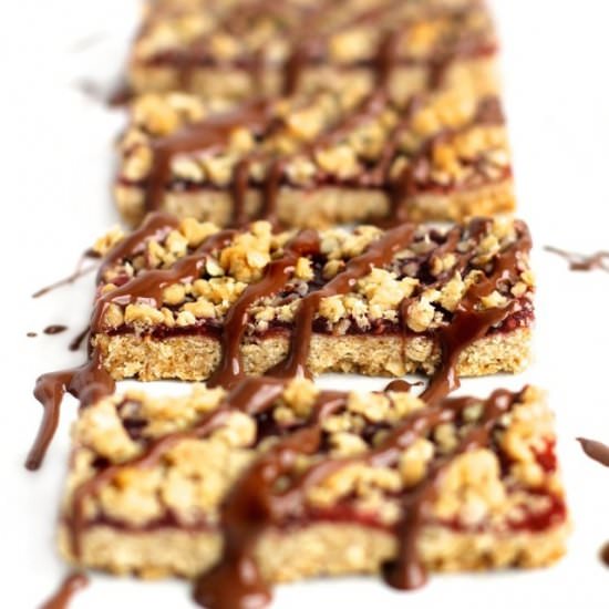 Chocolate Covered Raspberry Oat Bar - Recipe photo by runningwithspoons