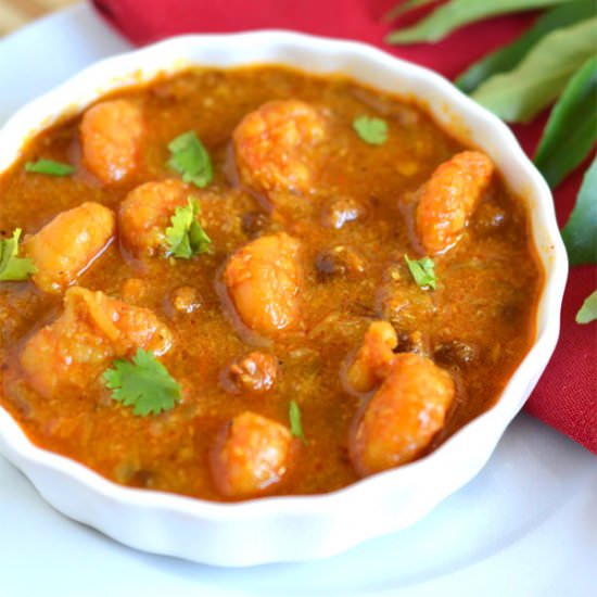 Prawns Black Chickpeas Curry - Recipe photo by Indian Khana