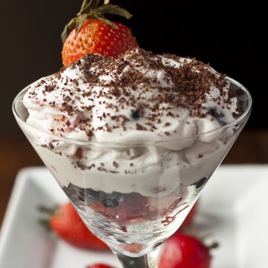 Whipped Coconut Cream with Berries - Recipe photo by LowCarbHighFatRecipes.com
