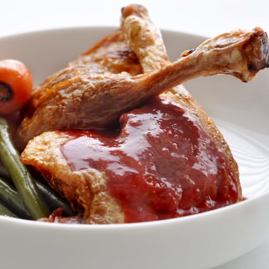 Duck Legs Red Wine Plum Sauce - Recipe photo by Tony Rose