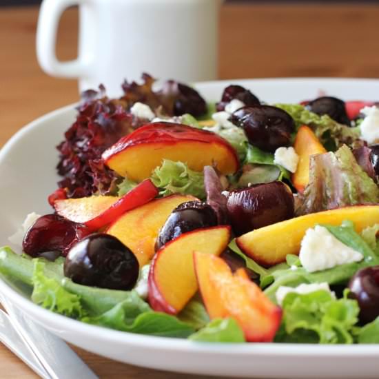 Roasted Cherry and Nectarine Salad - Recipe photo by FakeFoodFree