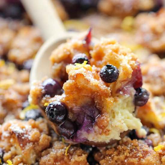 Baked Blueberry Lemon French Toast - Recipe photo by damndelicious