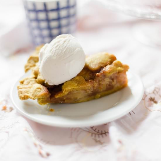 Salted Caramel Pear Pie - Recipe photo by elsbro