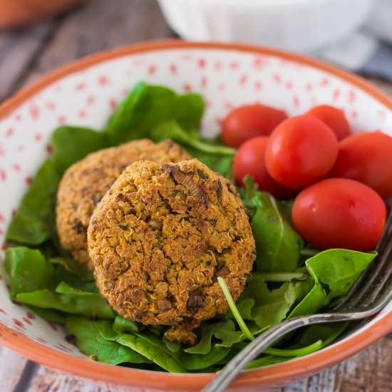 Baked Quinoa Falafel + Tahini Sauce - Recipe photo by littlespicejar