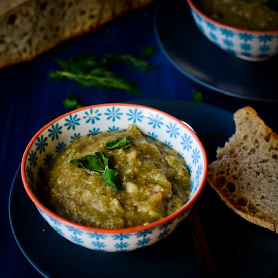 Roasted Cauliflower and Leek Soup - Recipe photo by knittybaker