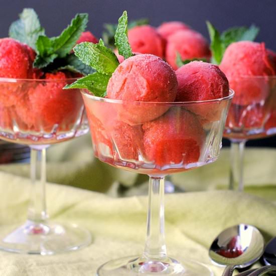 Strawberry-Lime Sorbet - Recipe photo by thatssomegoodcookin
