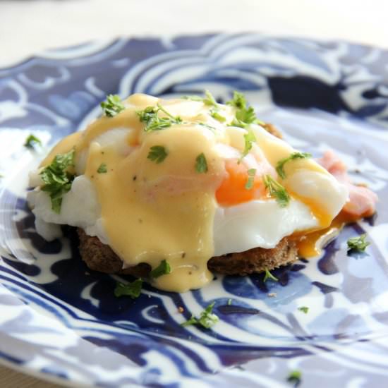 Eggs Benedict with Easy Hollandaise - Recipe photo by theseasonedtraveler