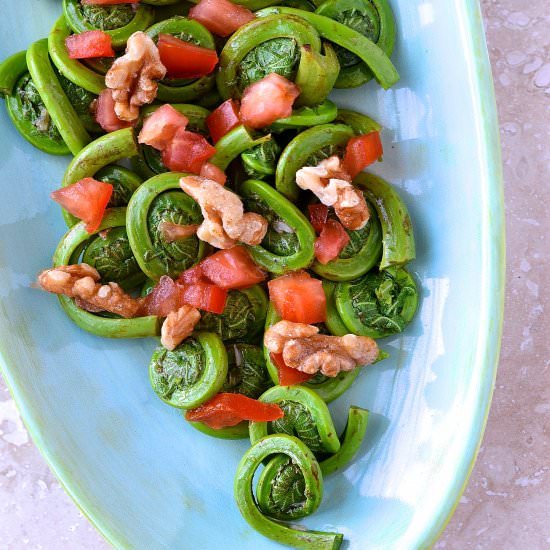 Fiddlehead salad - Recipe photo by Catherine Cuisine