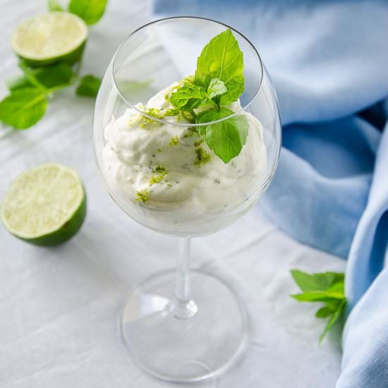 Lime and Mint Syllabub - Recipe photo by jo.