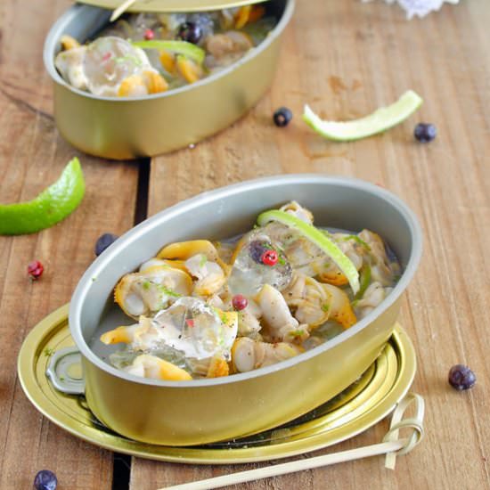 Cockles with Gelée Gin Tonic - Recipe photo by Mi Gran Diversion