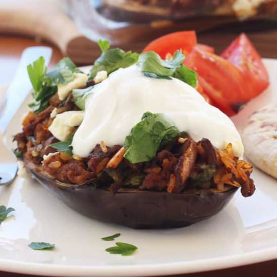 Greek stuffed eggplant - Recipe photo by scrummy2610