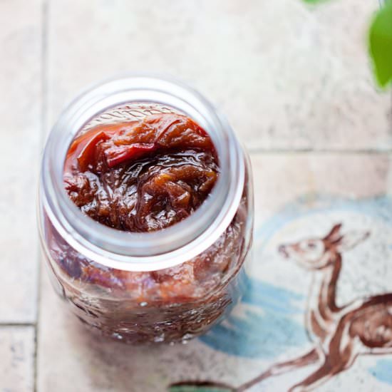 Rhubarb Jam - Recipe photo by DIYfoodblog