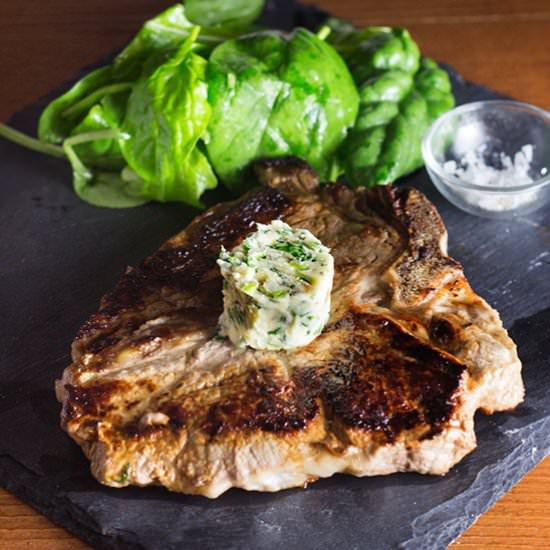 Steak with Herb and Anchovy Butter - Recipe photo by thepinkdumpling