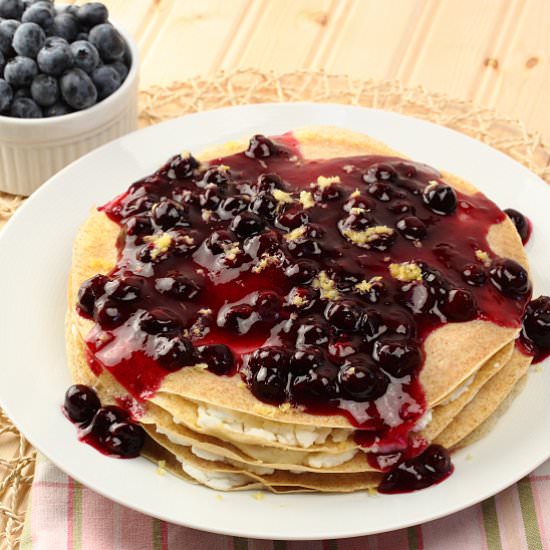 Whole Wheat Crepes w/ Blueberries - Recipe photo by Barbaracooks