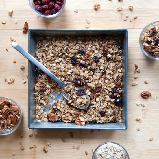Maple Pecan Cranberry Granola - Recipe photo by butterchantilly