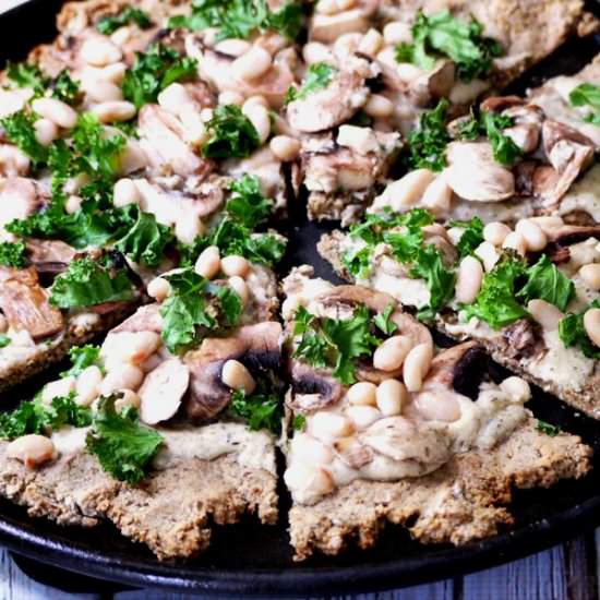 Kale, Mushroom & White Bean Pizza - Recipe photo by healthyrecipeecstasy