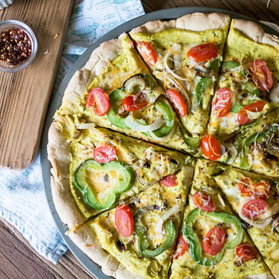 Cauliflower Alfredo Veggie Pizza - Recipe photo by lemonsandbasil