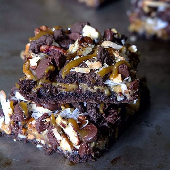Chewy Caramel-Coconut Brownies - Recipe photo by BakersRoyale