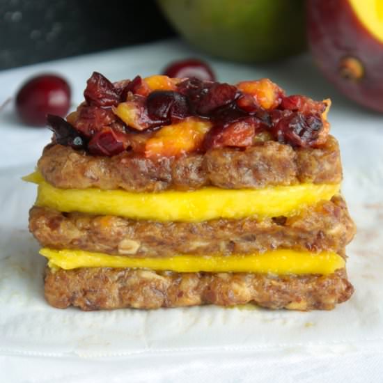 Vegan Cherry Mango Bars - Recipe photo by createnplate