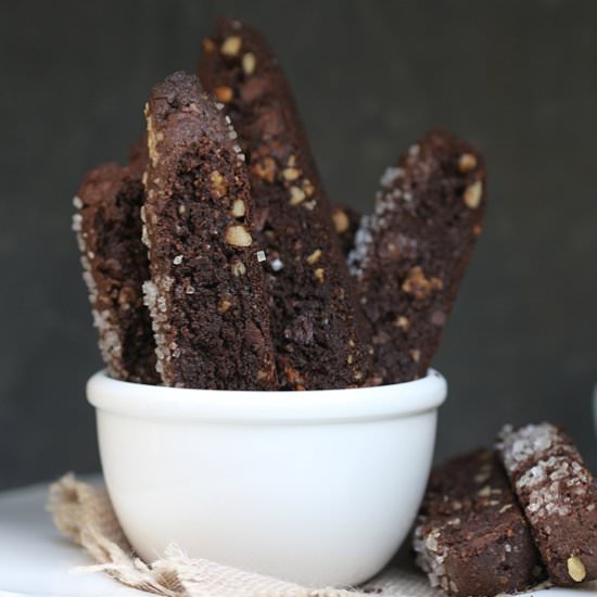 Wholegrain GF Brownie Biscotti - Recipe photo by vindee