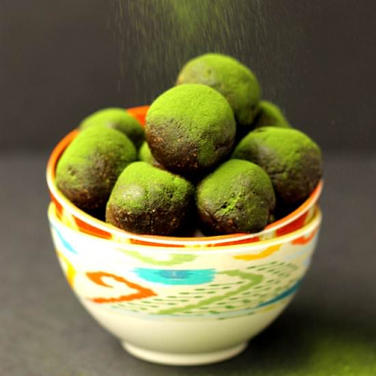 Chocolate Matcha Energy Balls - Recipe photo by TheHealthyMaven